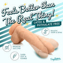Easy Riders 7 Inch Silicone Dildo with Balls Light displays premium silicone, realistic shape, and flexible design.