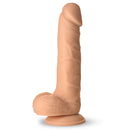 Easy Riders 7 Inch Silicone Dildo with Balls Light side view showcasing realism and suction base.