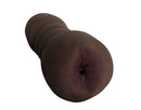 Mistress Brandy and Buffy Vibrating BioSkin Stroker for intense pleasure - chocolate color, double textured design.