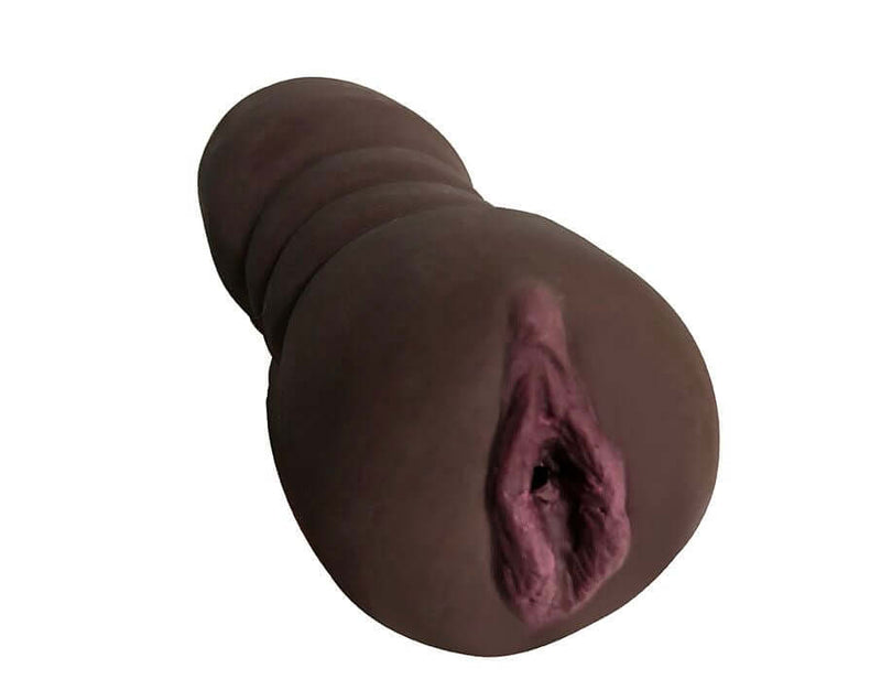 Mistress Brandy and Buffy vibrating stroker featuring double textured BioSkin material in chocolate.