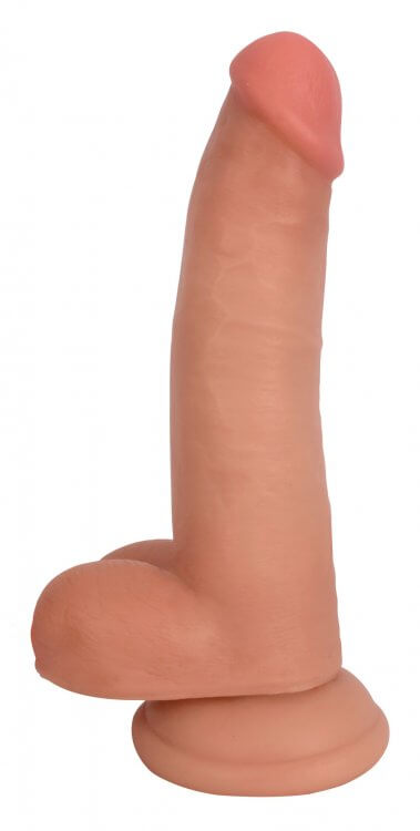 Realistic 8 inch Jock Bareskin dildo in vanilla skin tone by Curve Toys, designed for lifelike pleasure and satisfaction