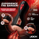 Jock Banger Sucking and Vibrating Pussy Masturbator with powerful vibration and suction features.