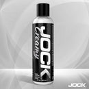 JOCK Creamy Cum Hybrid Lubricant 8 Oz packaging features a sleek black and white design, highlighting its quality and creaminess.