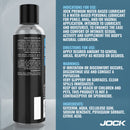 JOCK Premium Water Based Lubricant 8 Oz bottle with usage instructions and ingredients for sexual health.