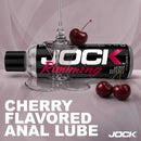 JOCK Rimming Lubricant 8 Oz Cherry bottle with cherries, ideal for rimming and oral play.