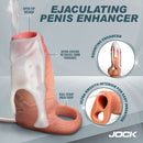 Jock Squirting Silicone Penis Enhancer Ball Strap Light with open tip and ball strap for enhanced pleasure.