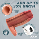 Jock Squirting Silicone Penis Enhancer Ball Strap Light allows adding up to 35% girth with a lifelike finish and smooth interior.