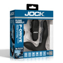 Jock P-Drive Rocking Prostate Vibrator with Cock Ring packaging showcasing triple motor stimulation features.