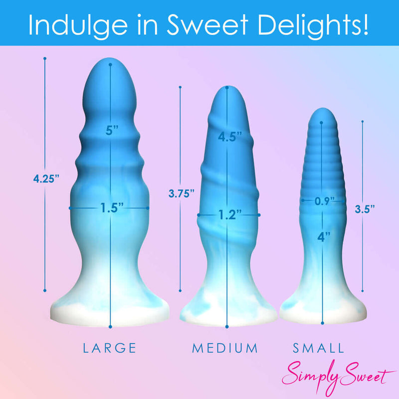 SIMPLY SWEET SILICONE BUTT PLUG SET BLUE-2