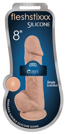 (D) FLESHSTIXXX 8IN SILICONE D W/ BALLS VANILLA-1