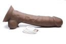 FLESHSTIXXX 8IN VIBRATING DILDO W/ BALLS DARK-4