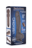 FLESHSTIXXX 8IN VIBRATING DILDO W/ BALLS DARK-6