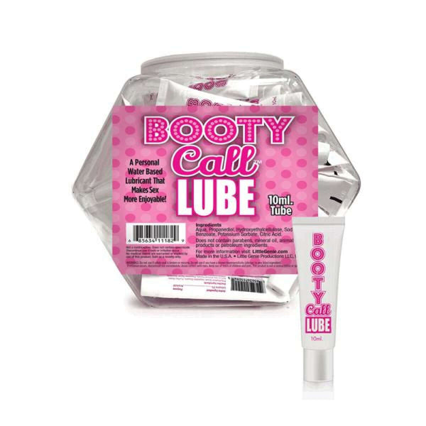 Booty Call Water-Based Lubricant Fishbowl Display with 10ml Tubes - 65 Pieces