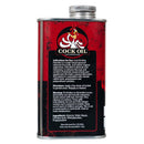 Cock Oil Water-based Lubricant Metal Can 9 Oz detailed label with usage instructions and ingredients.