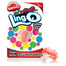 Color Pop Quickie Lingo Vibrating Tongue Ring Orange packaging with colorful dots and product details.