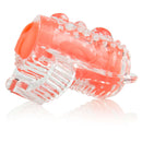 Color Pop Quickie Lingo Vibrating Tongue Ring Orange for enhanced intimate play with powerful micro motor.