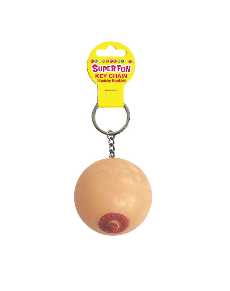 Super Fun Squishy Boob Key Chain by Little Genie, perfect for adding humor to your keyring.
