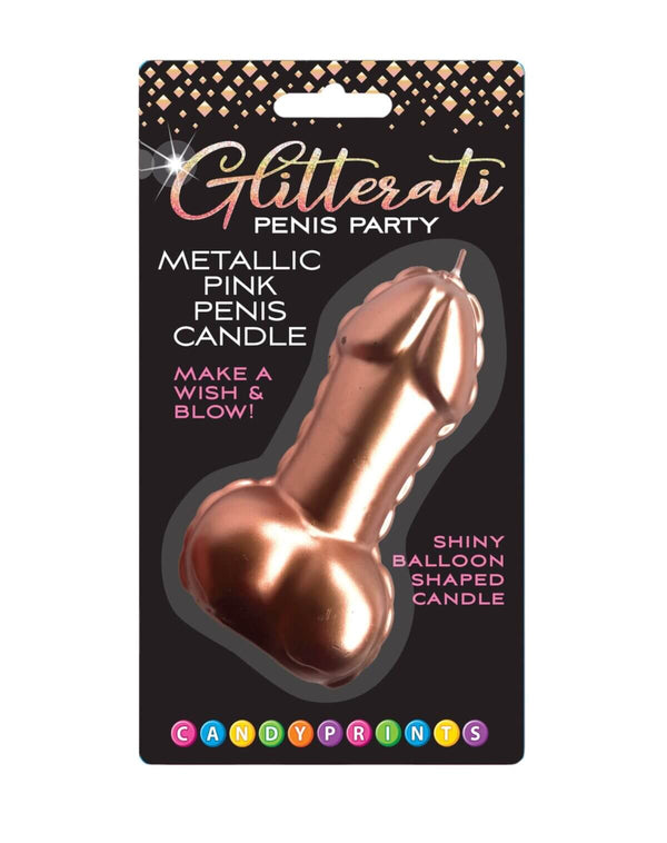 GLITTERATI METALLIC PINK PENIS CANDLE-0