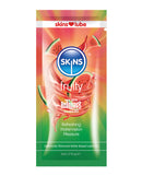 Skins Water Based Lubricant 5 ml Foil Watermelon sachet featuring fruity design and refreshing flavor.