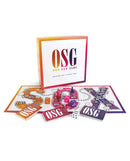 Our Sex Game board game with box and colorful game pieces for adult fun and exploration.