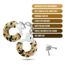 Temptasia Beginner Cuffs Leopard with Key Features: Lightweight, 100% Stainless Steel, Removable Faux Fur, Safety Release, Includes 2 Keys