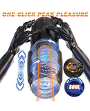 CyberSkin GalaxyVoy Thrusting and Rotating Masturbator Black showing one-click peak pleasure features.