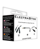 ElectraStim Jack to ElectraStim Cable Adapter 3.5 mm packaging with features and specifications.