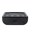 ElectraStim Linx App Controlled Stimulator Black and Silver side view showing control buttons and USB-C port.
