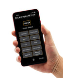 ElectraStim Linx App Controlled Stimulator Black and Silver smartphone interface showing mode selection options.
