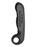 ElectraStim Ovid Silicone Noir Electro G-Spot Dildo showing conductive zone A for electro sensations.