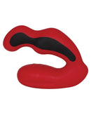 ElectraStim Silicone Fusion Habanero Prostate Massager in vivid red silicone with black accents for electro play.
