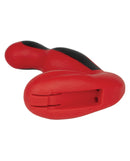 ElectraStim Silicone Fusion Habanero Prostate Massager in vivid red silicone with black accents, designed for intense play.