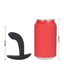 ElectraStim Electro Booty Buddy Prostate Massager Black next to a soft drink can for size comparison.