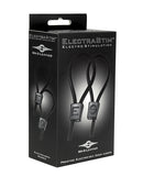 ElectraStim Prestige ElectraLoops Electro Cock Rings Black packaging displayed with two rubber cock loops.