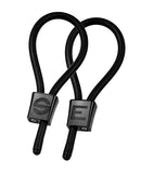 ElectraStim Prestige ElectraLoops Electro Cock Rings Black displayed, featuring adjustable rubber loops and aluminum chokes.