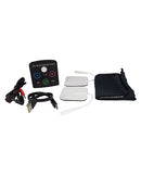 ElectraStim Kix EM40 Electro Stimulator Black with cables, pads, and pouch for easy storage.