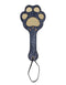 Blue leopard faux leather paddle with paw-shaped cutouts, featuring a playful and stylish design for adventurous play.