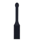 Edge Spiked Silicone Paddle Black, a textured impact paddle designed for controlled sensation and durability.