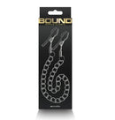 Bound Nipple Clamps DC2 Gunmetal Gray packaging featuring adjustable clamps and a sleek design.