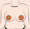 Daisy Neon Green & Glow in the Dark Neon Pink Petal Pasties by Pastease on Model - Vibrant Festival Nipple Covers