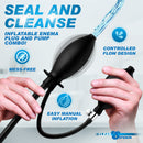 CleanStream Inflatable Enema Plug Black with pump for controlled flow and easy manual inflation.