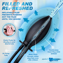 CleanStream Inflatable Enema Plug Black with air pump tube and hollow channel for enema release.