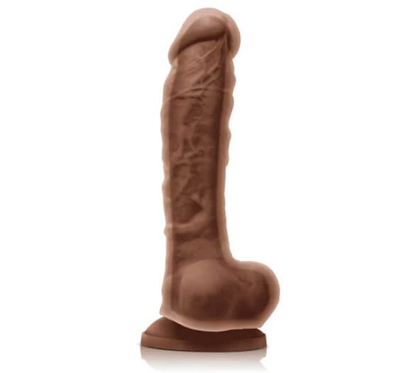 COLOURS DUAL DENSITY 8IN DILDO BROWN-1
