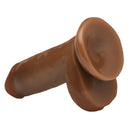 Jock 6 Inch Realistic Dong with Balls Brown showcasing true-to-life shape and hands-free suction cup base.