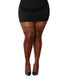 SHEER THIGH HIGH W/ STAY UP LACE TOP ESPRESSO Q/S-0