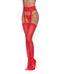 PANTYHOSE W/ GARTERS RED O/S-0