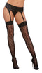 Leopard fishnet thigh high stockings with black lace tops, stylish lingerie featuring a seductive design and high-quality material.