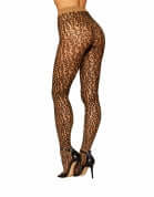 SHEER LEOPARD PANTYHOSE O/S-0