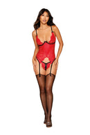 BUSTIER & G STRING LIPSTICK RED O/S-4