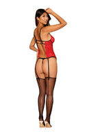 BUSTIER & G STRING LIPSTICK RED O/S-3